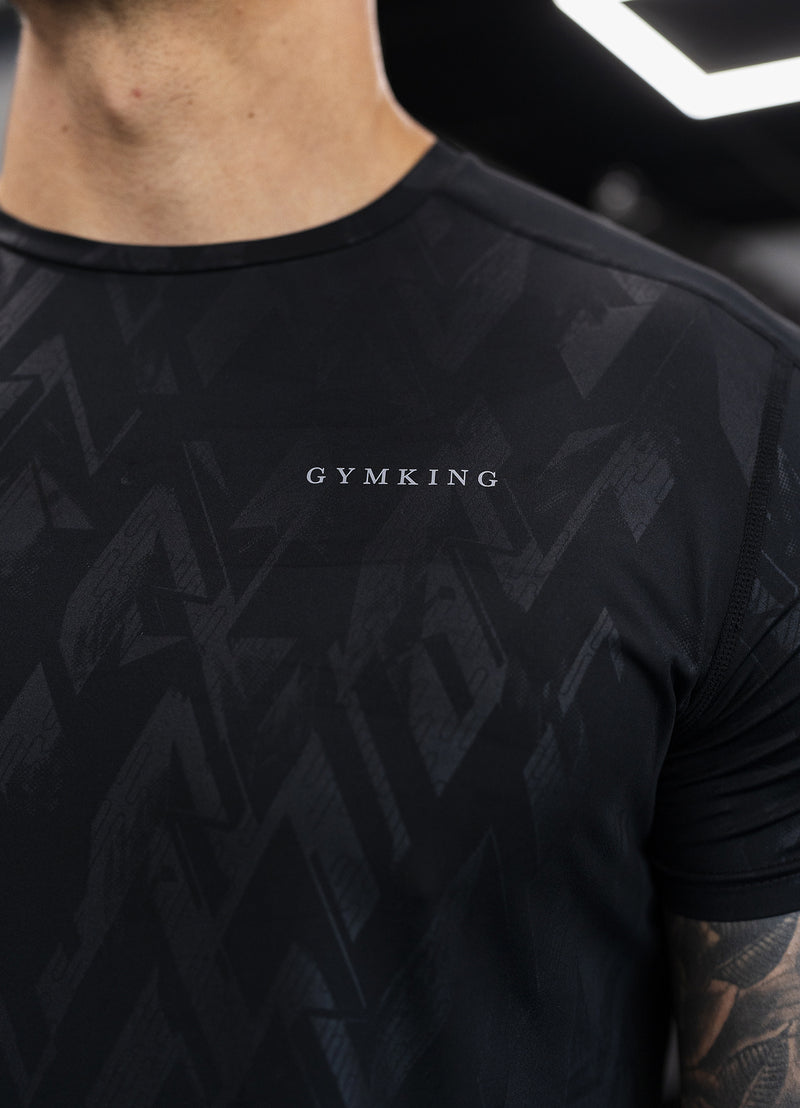 Gym King Debossed Peak Tee - Black