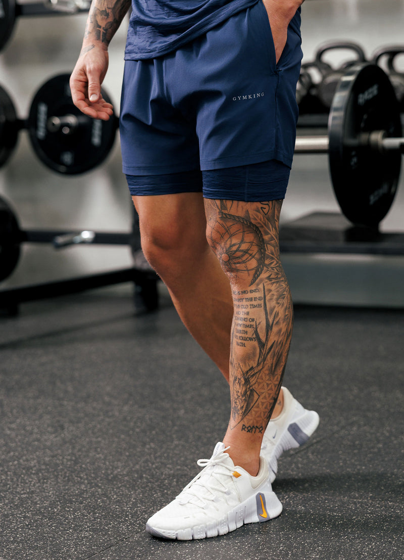 Gym King Dynamic Performance 2-In-1 Short - Oxford Blue