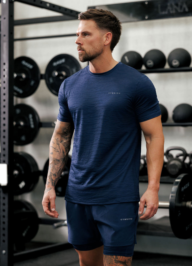 Gym King Dynamic Training Tee - Oxford Blue