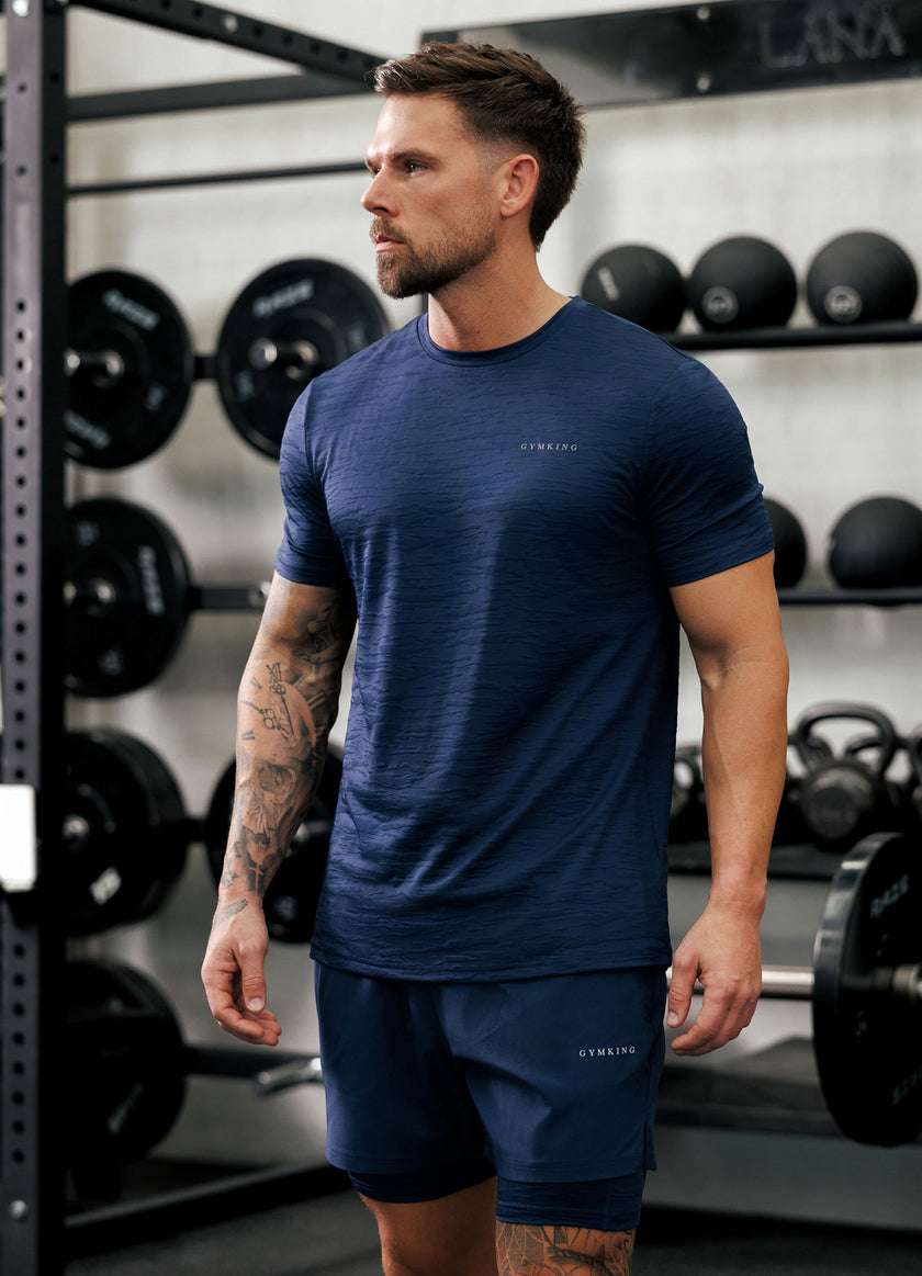 Gym King Dynamic Training Tee - Oxford Blue