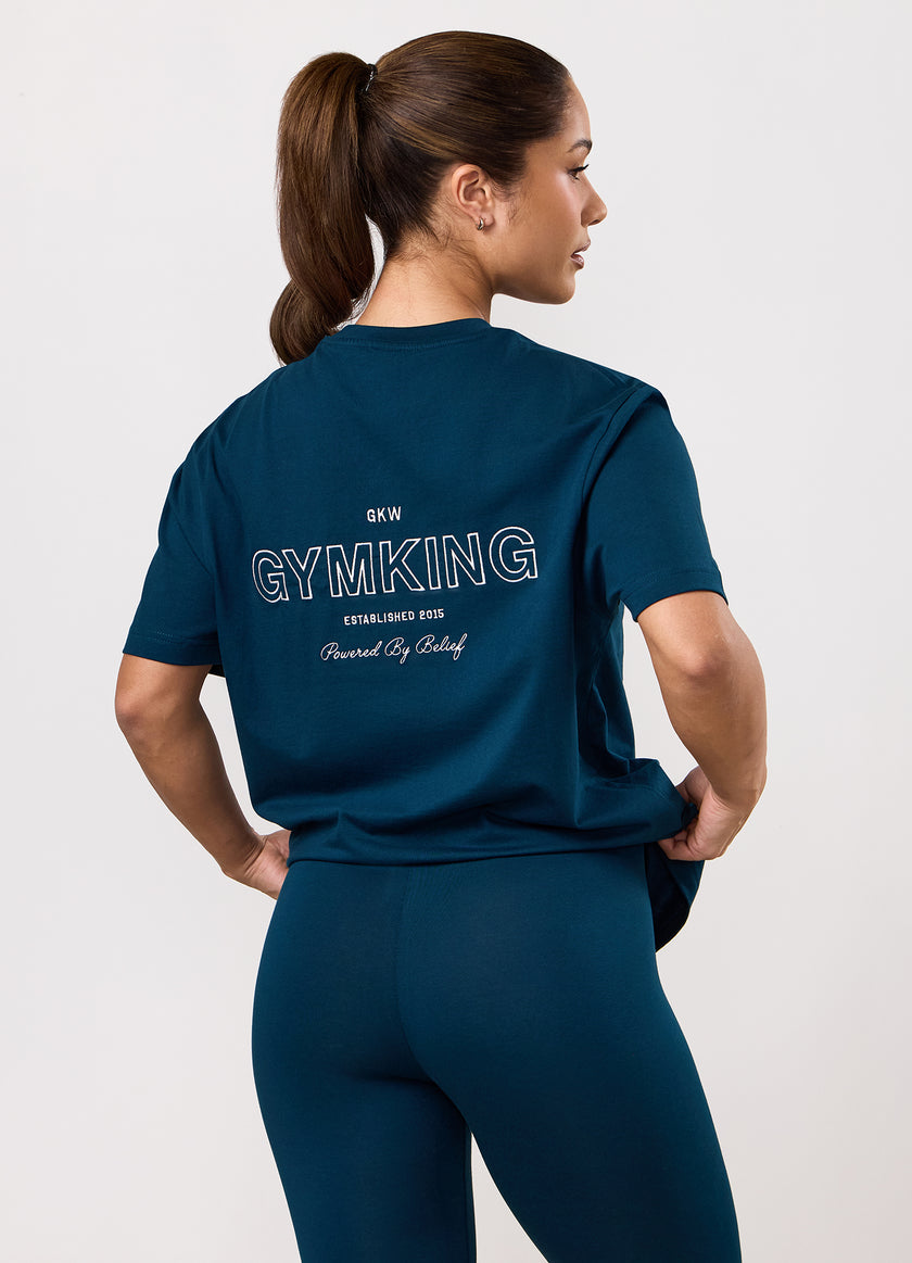 Gym King Dynamic Boyfriend Tee - Oil Blue