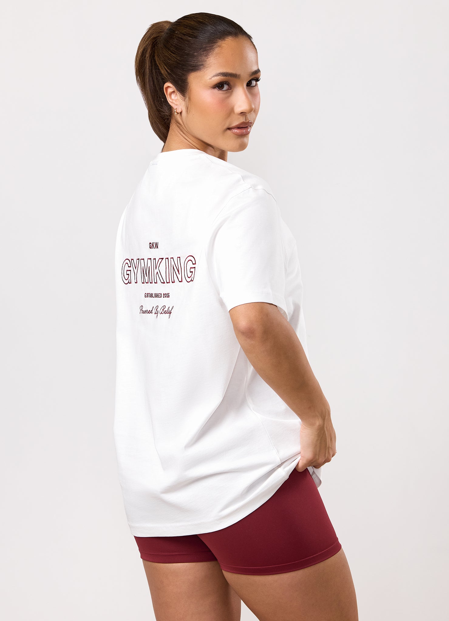 Gym King Dynamic Boyfriend Tee - Cream