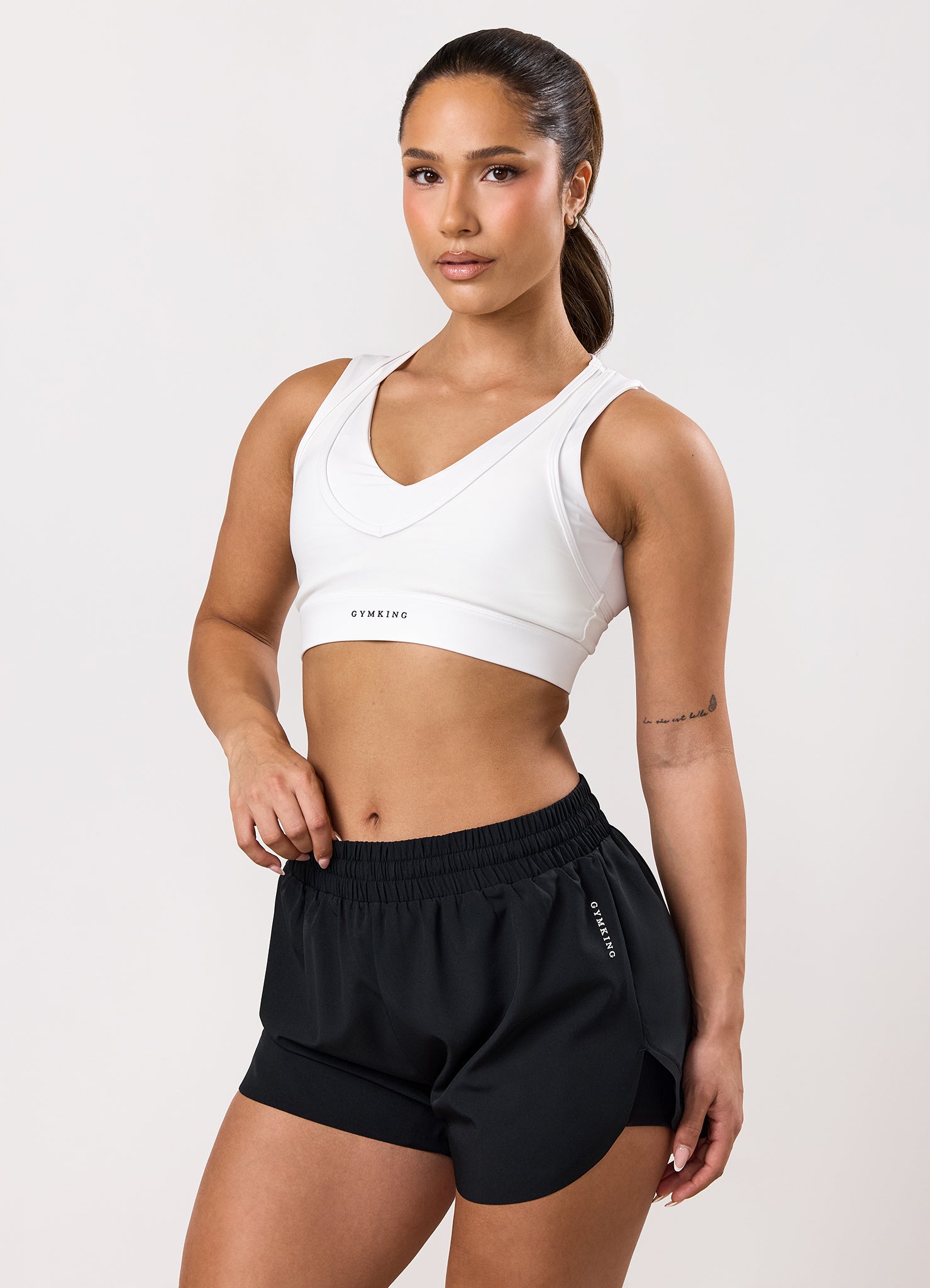 Gym King Dynamic Mesh Medium Support Bra - White