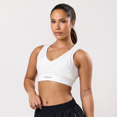 Gym King Dynamic Mesh Medium Support Bra - White
