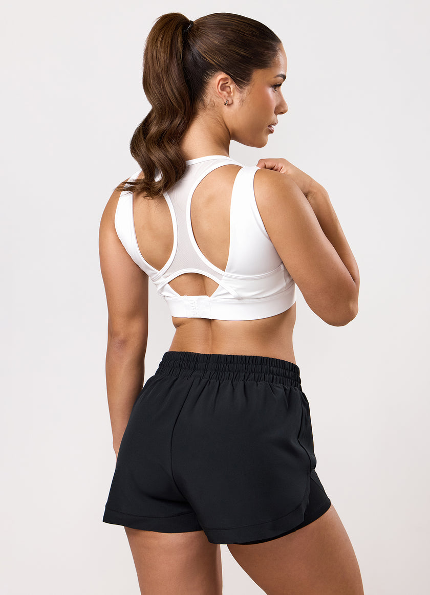 Gym King Dynamic Mesh Medium Support Bra - White