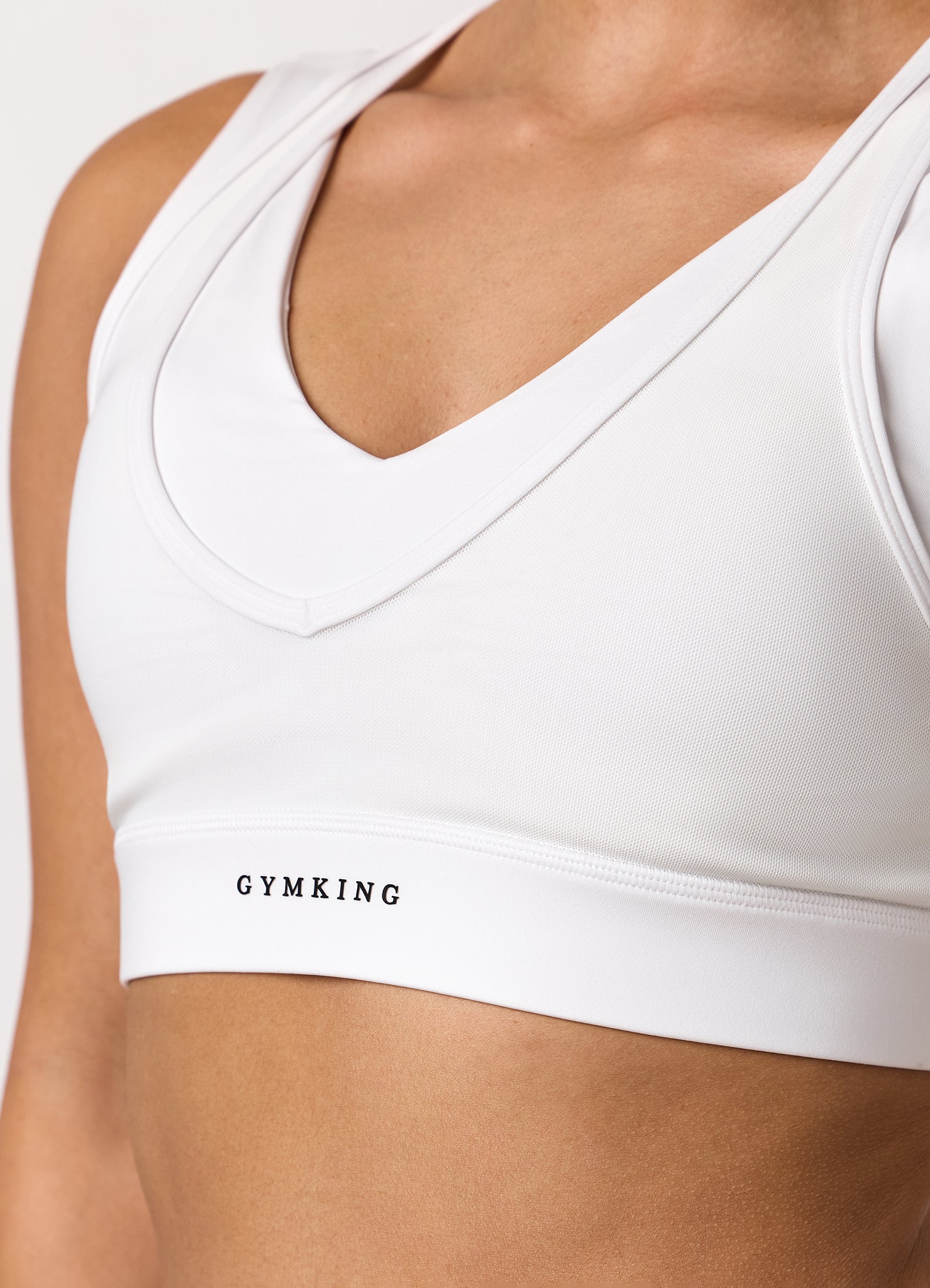 Gym King Dynamic Mesh Medium Support Bra - White
