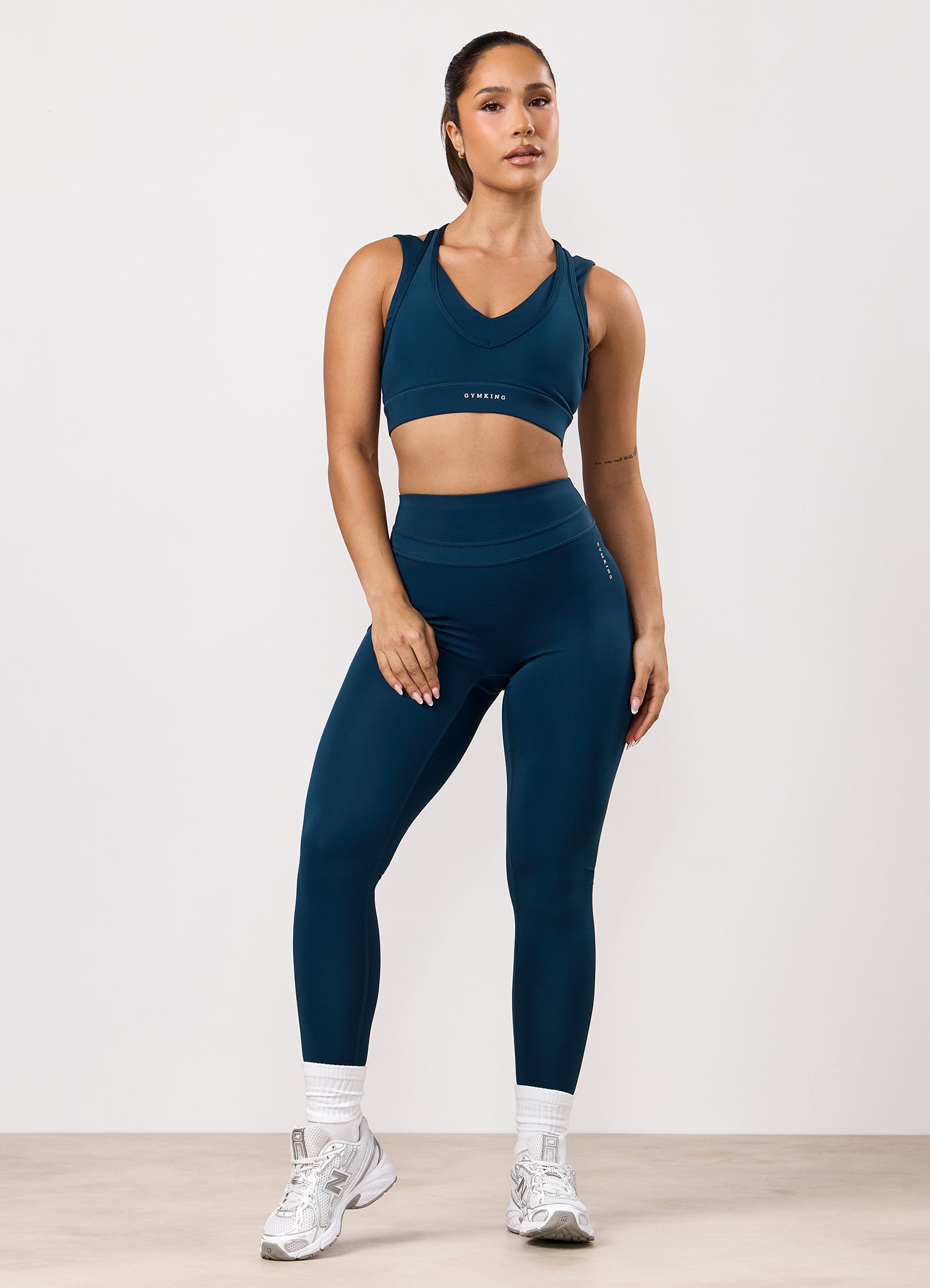 Gym King Dynamic Mesh Medium Support Bra - Oil Blue