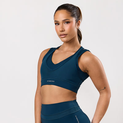 Gym King Dynamic Mesh Medium Support Bra - Oil Blue