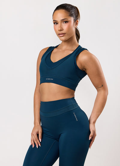 Gym King Dynamic Mesh Medium Support Bra - Oil Blue