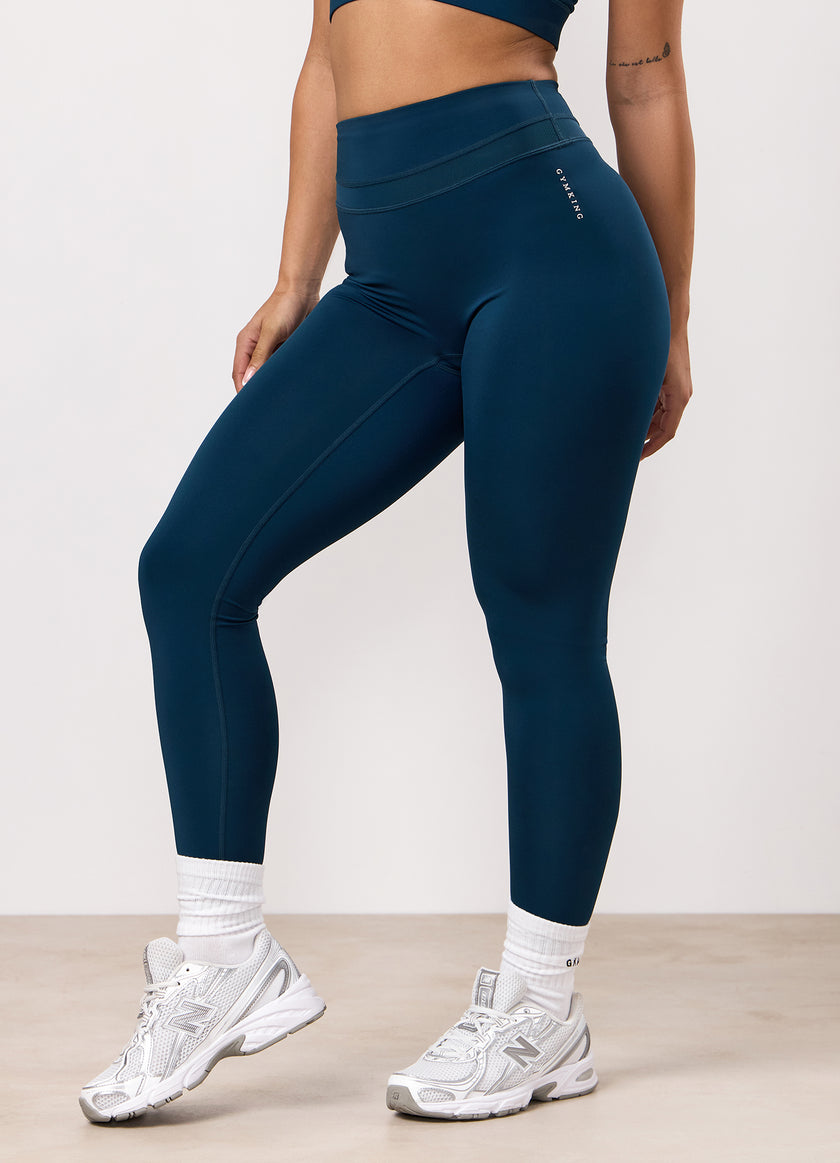 Gym King Dynamic Mesh Panel Legging - Oil Blue