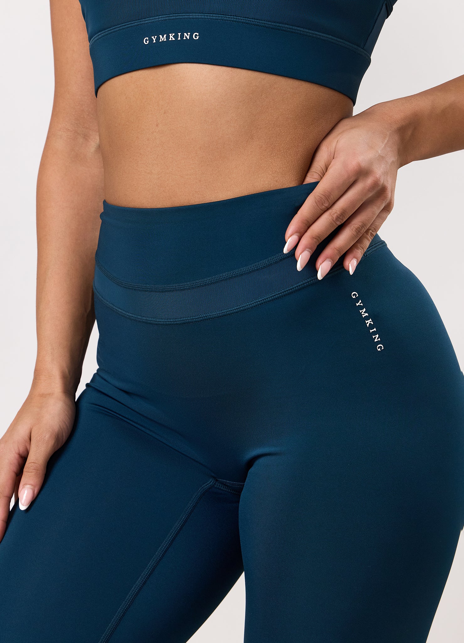 Gym King Dynamic Mesh Panel Legging - Oil Blue