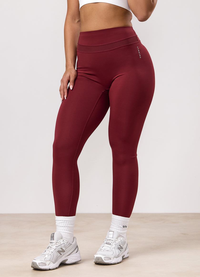 Gym King Dynamic Mesh Panel Legging - Ruby Red