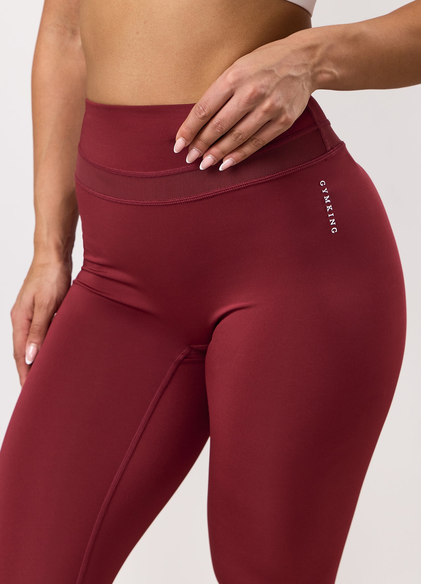 Gym King Dynamic Mesh Panel Legging - Ruby Red