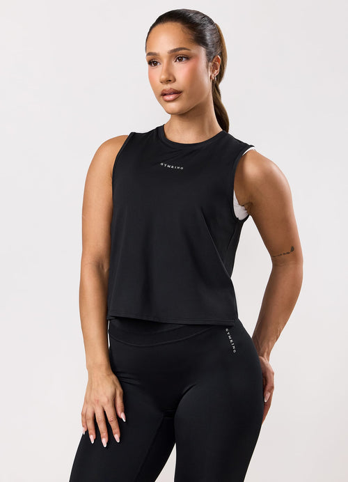 Gym King Dynamic Open Back Tank - Black