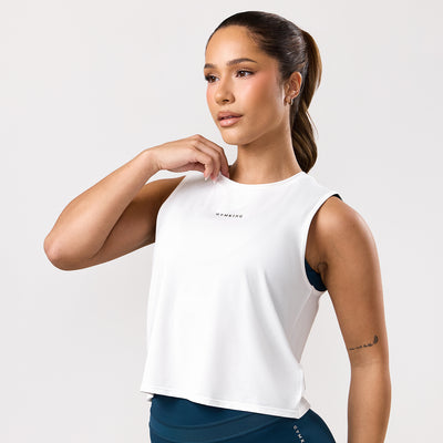 Gym King Dynamic Open Back Tank - White