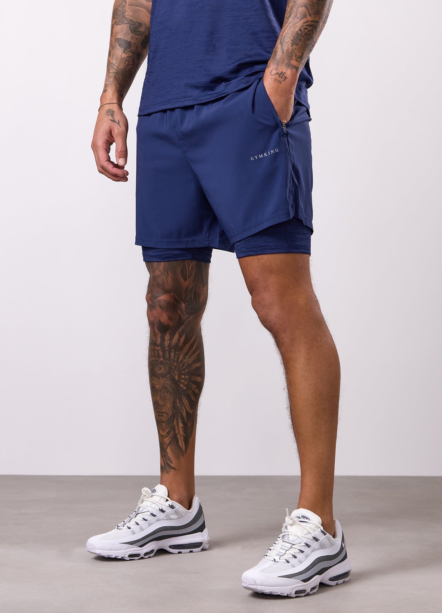 Gym King Dynamic Performance 2-In-1 Short - Oxford Blue