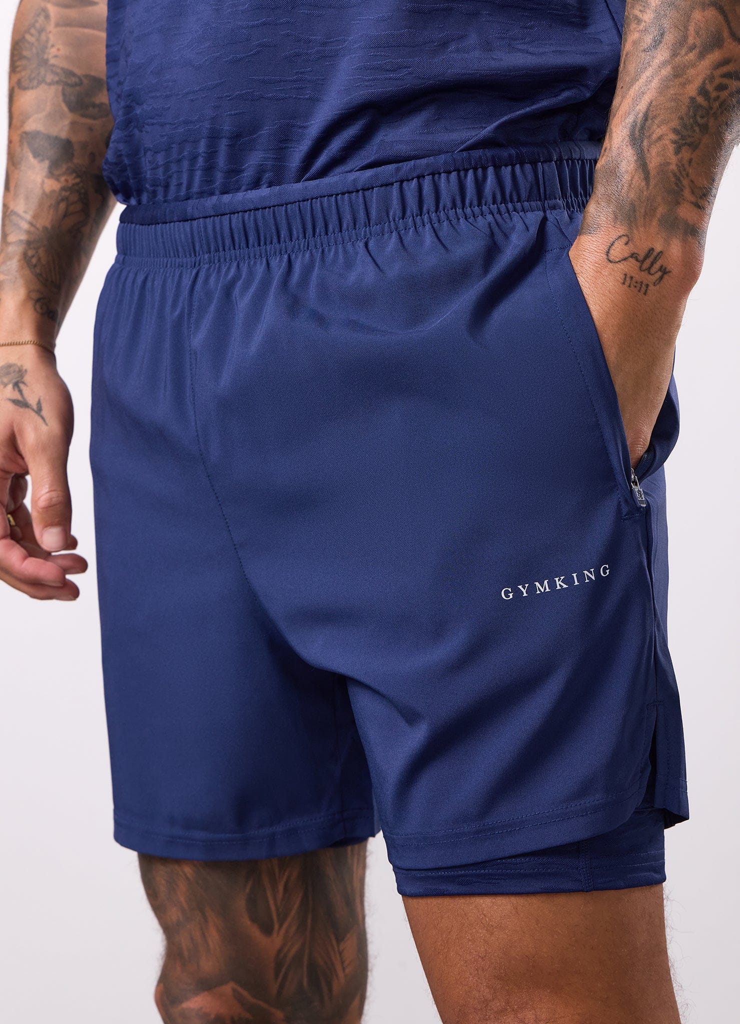Gym King Dynamic Performance 2-In-1 Short - Oxford Blue