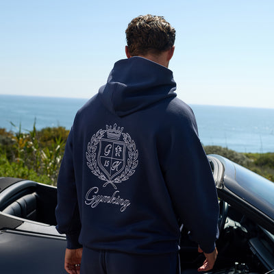 Gym King Heritage Crest Loopback Hoodie - Indigo Blue