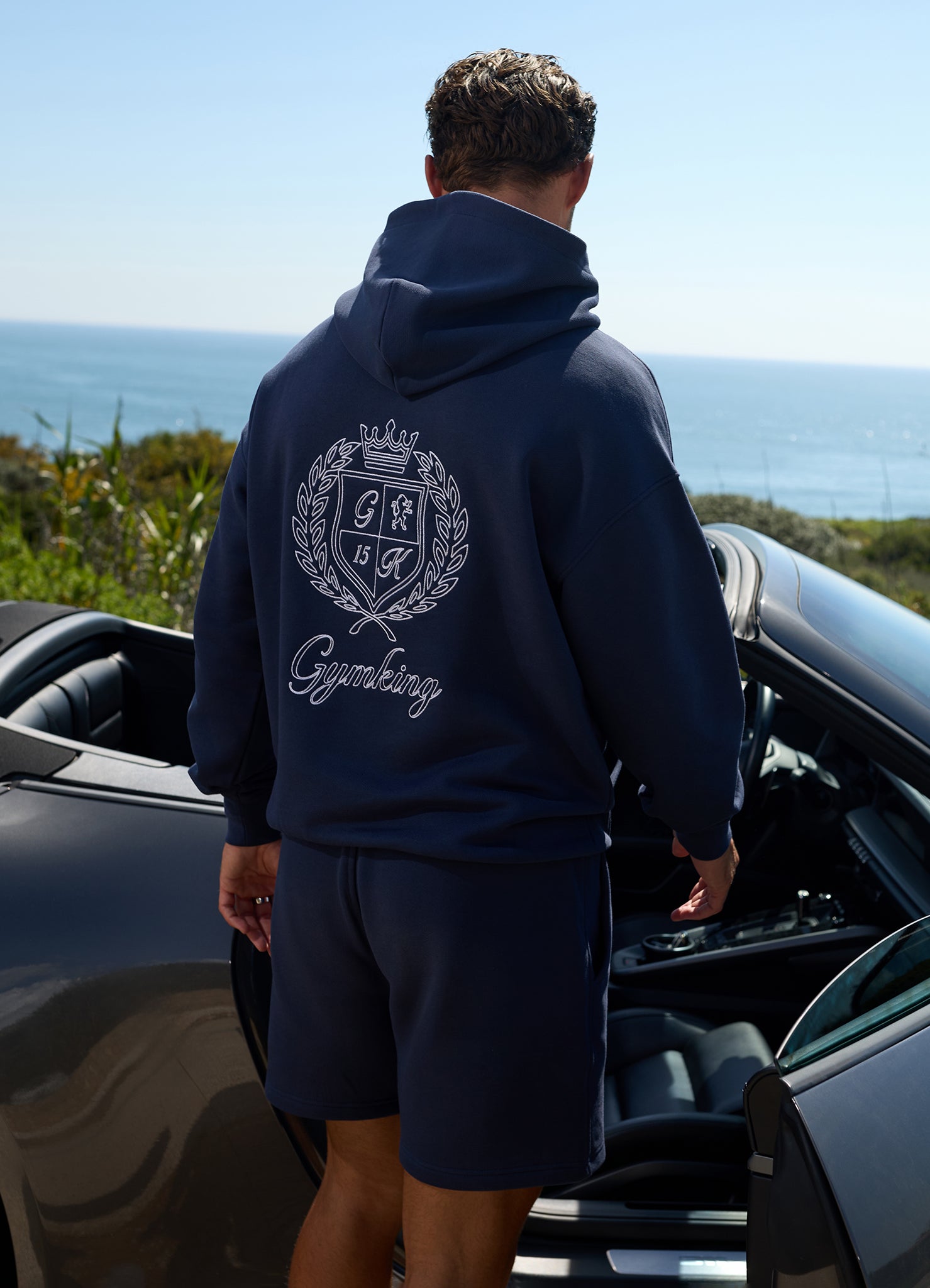Gym King Heritage Crest Loopback Hoodie - Indigo Blue