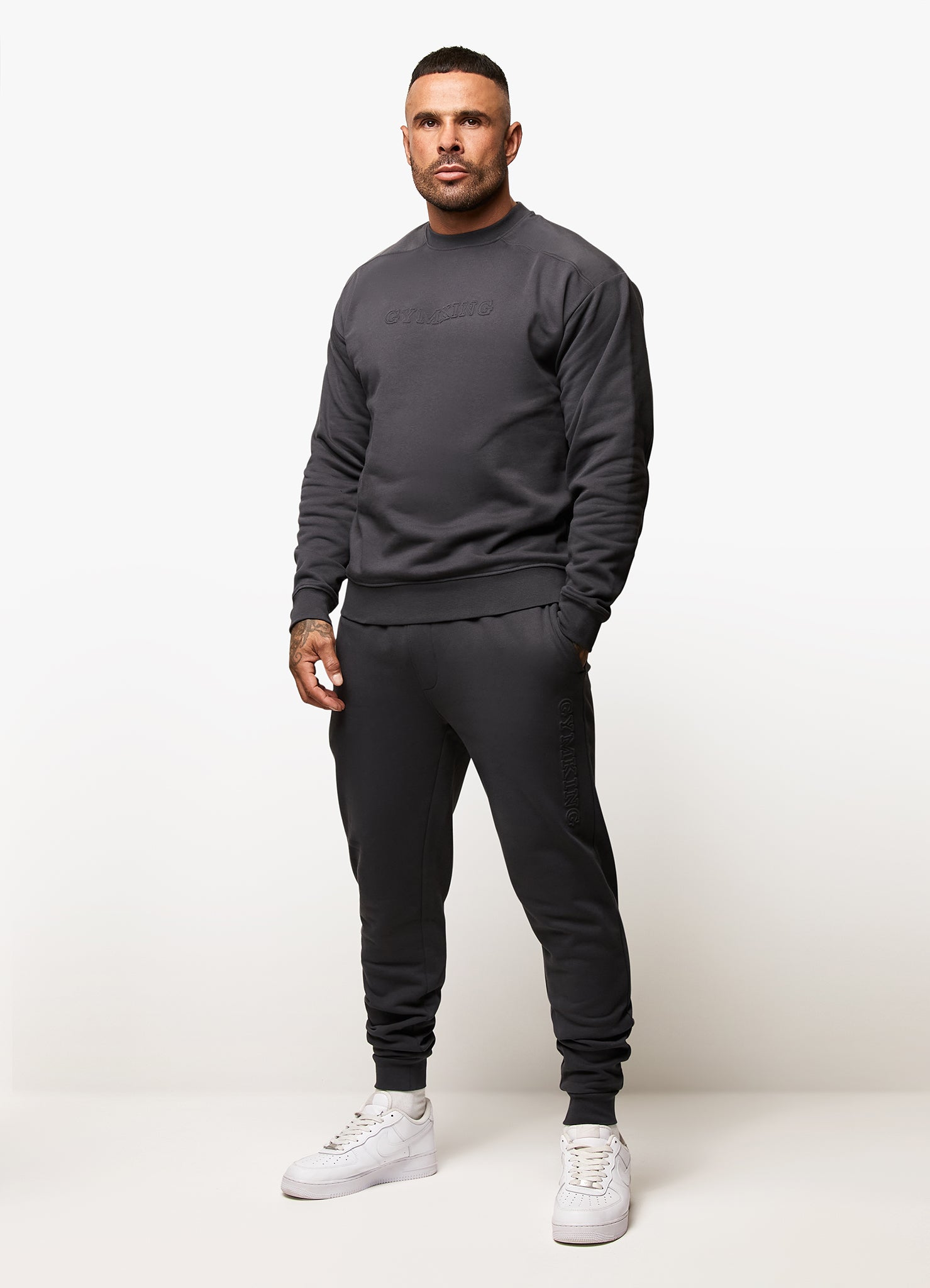 Gym King Eclipse Embossed Tracksuit - Pewter – GYM KING