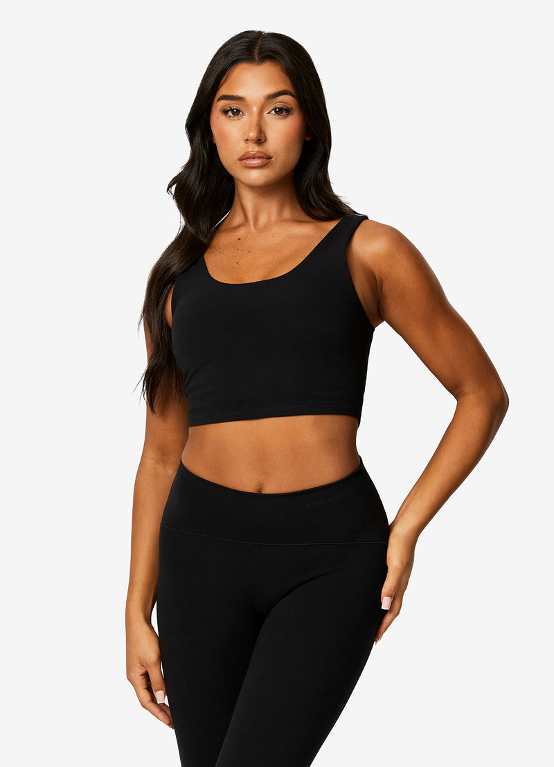 Gym King Peach Luxe Tank - Black Luxe