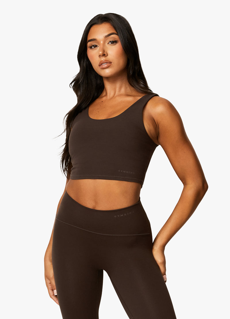 Gym King Peach Luxe Tank - Cocoa Luxe