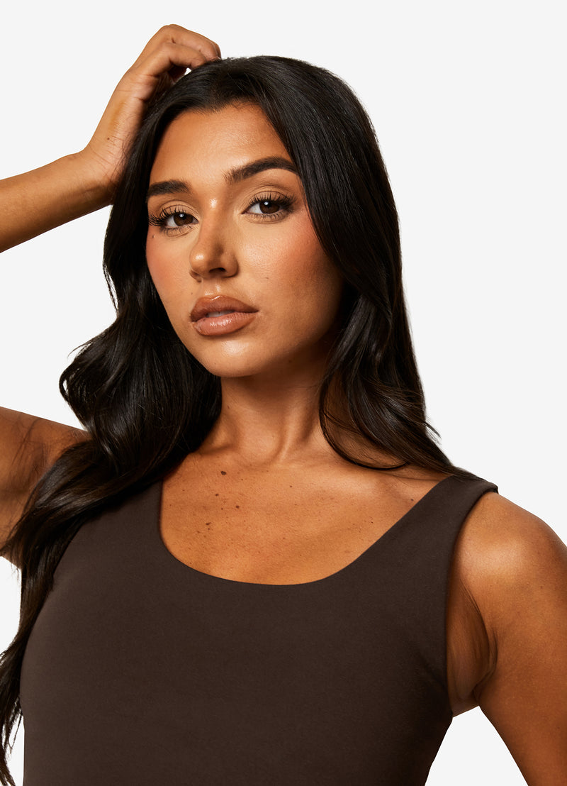 Gym King Peach Luxe Tank - Cocoa Luxe