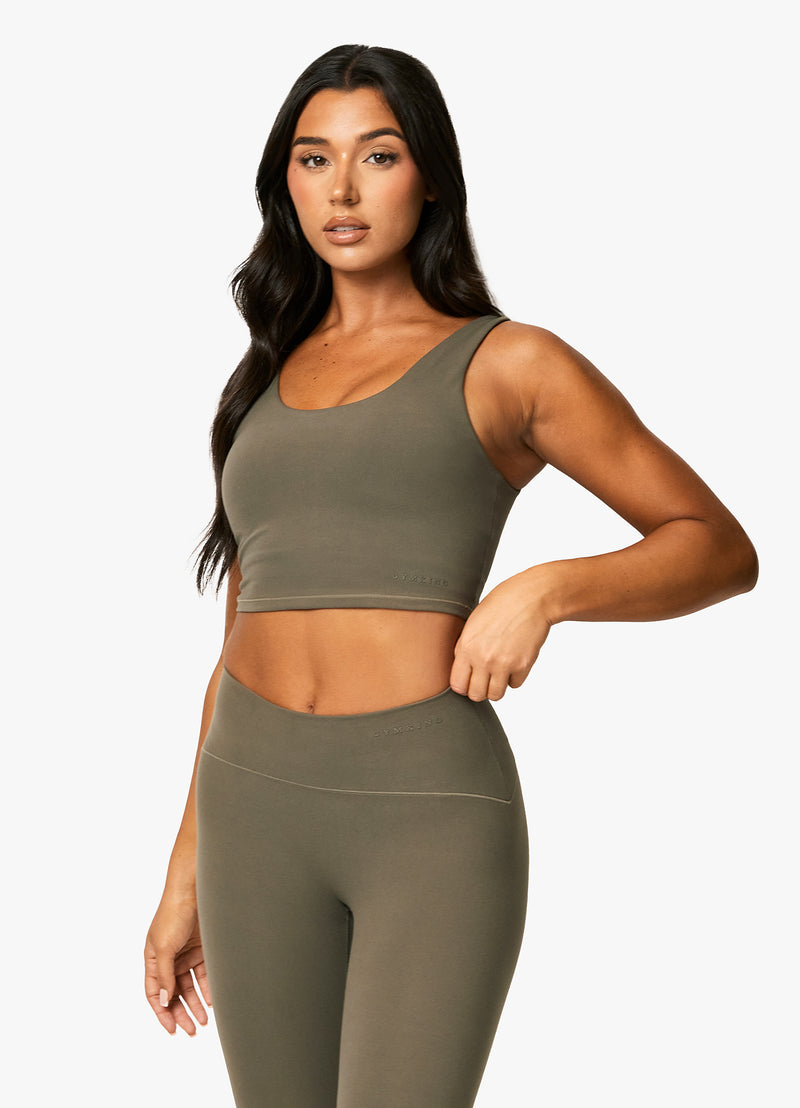 Gym King Peach Luxe Tank - Olive Luxe