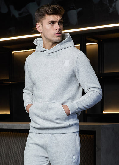 Gym King Emblem Fleece Hood - Snow Marl