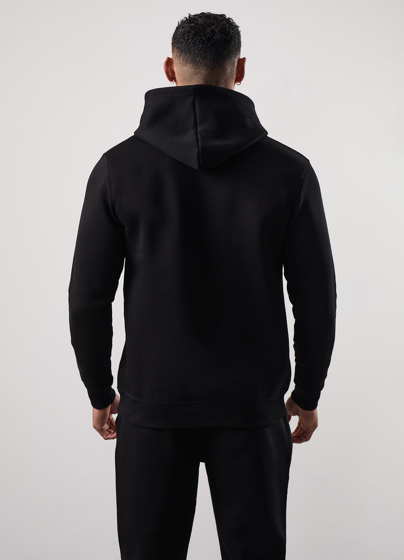 Gym King Emblem Fleece Hood - Black