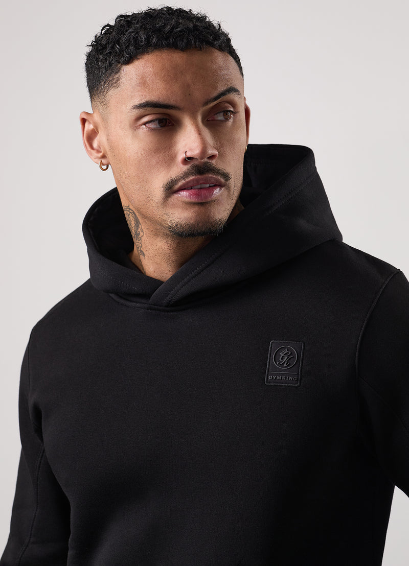 Gym King Emblem Fleece Hood - Black