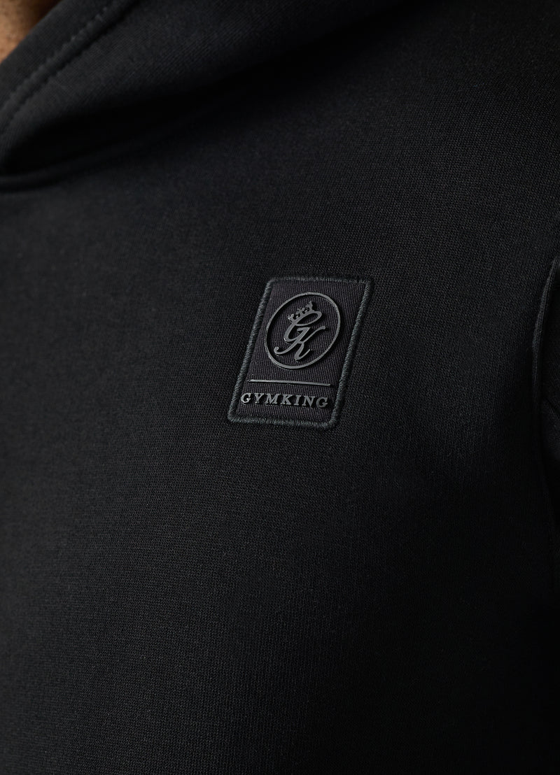 Gym King Emblem Fleece Hood - Black