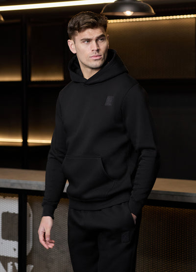 Gym King Emblem Fleece Hood - Black