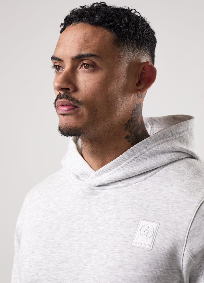 Gym King Emblem Fleece Hood Tracksuit - Snow Marl