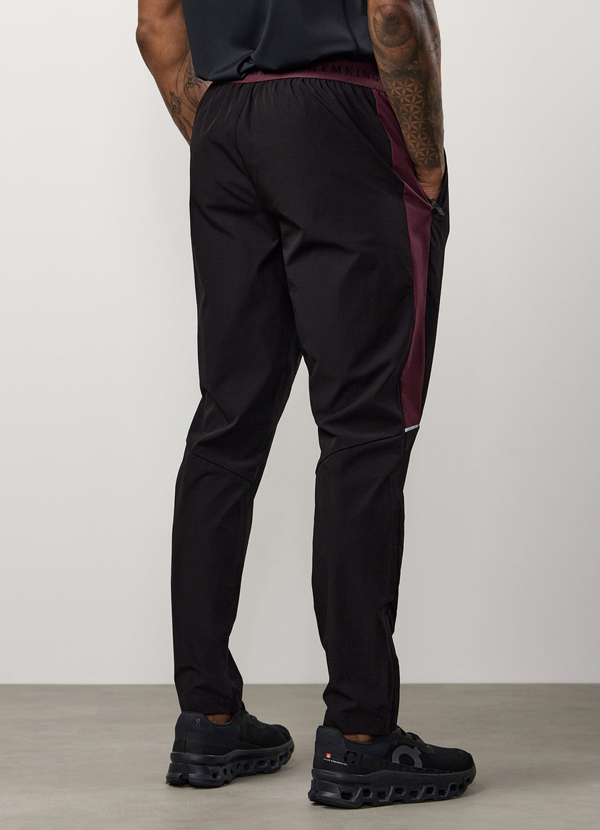 Gym King Endurance Woven Pant - Black/Dark Cherry