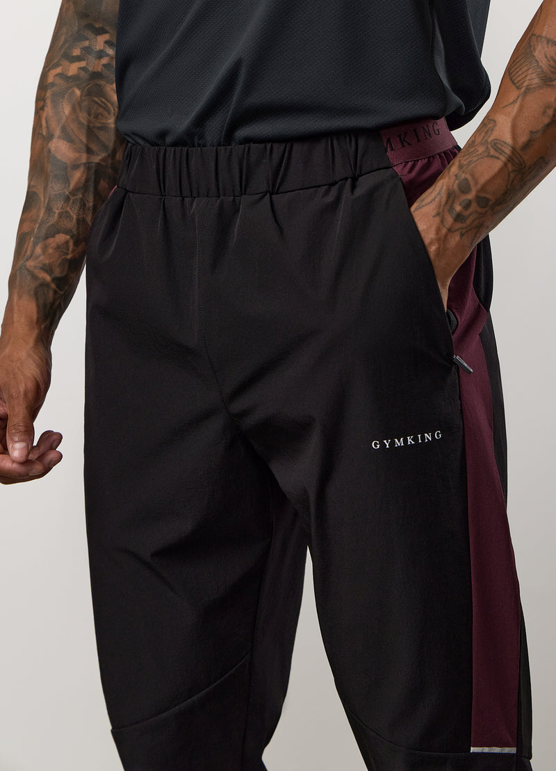 Gym King Endurance Woven Pant - Black/Dark Cherry
