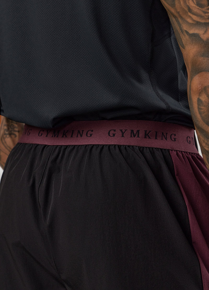 Gym King Endurance Woven Pant - Black/Dark Cherry