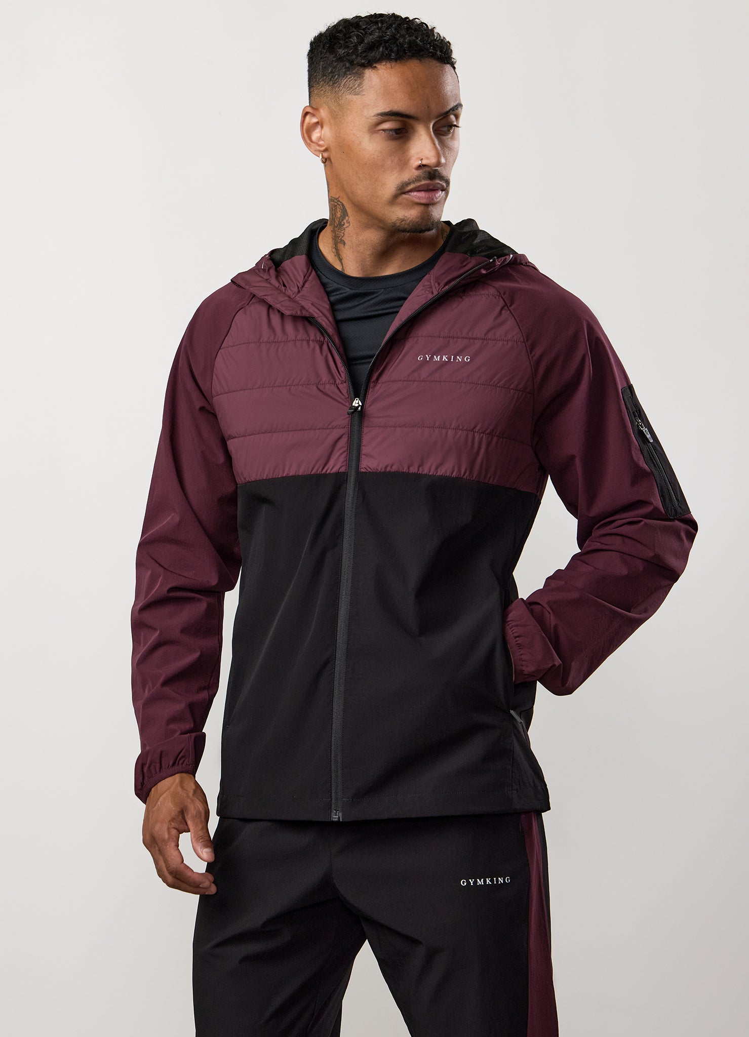 Gym King Endurance Hybrid Woven Suit - Dark Cherry/Black