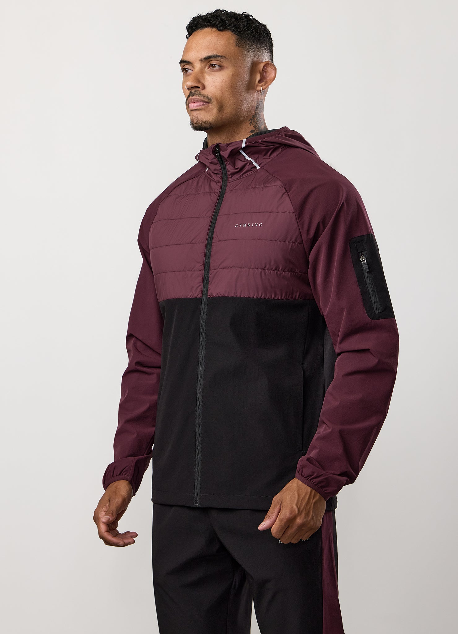 Gym King Endurance Hybrid Jacket - Dark Cherry/Black