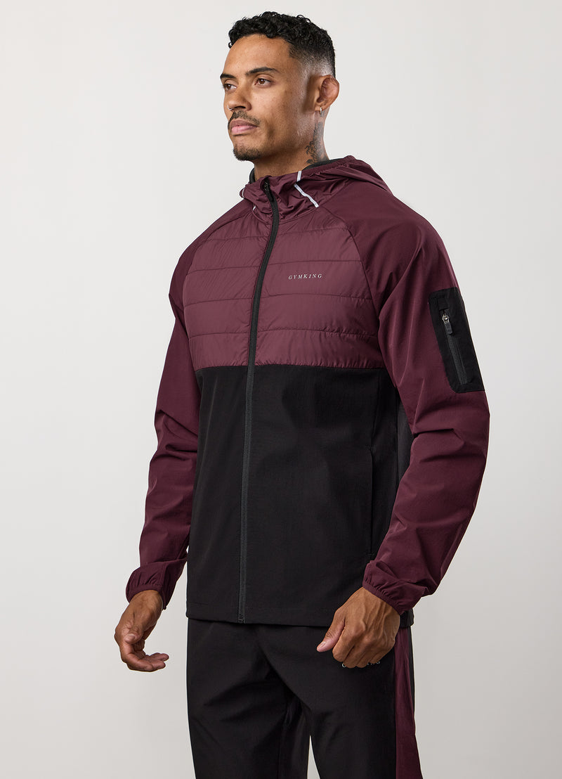 Gym King Endurance Hybrid Jacket - Dark Cherry/Black
