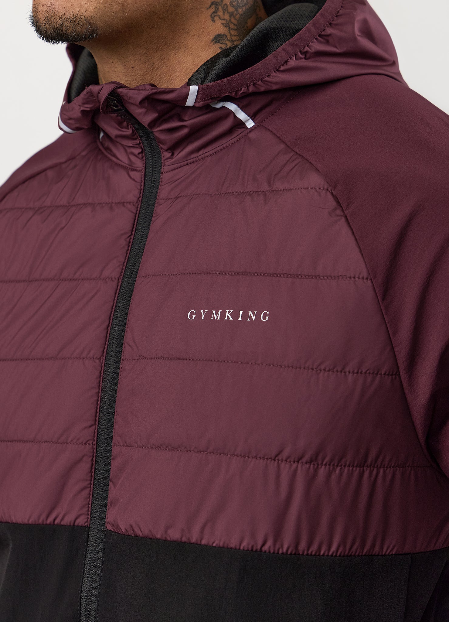 Gym King Endurance Hybrid Jacket - Dark Cherry/Black