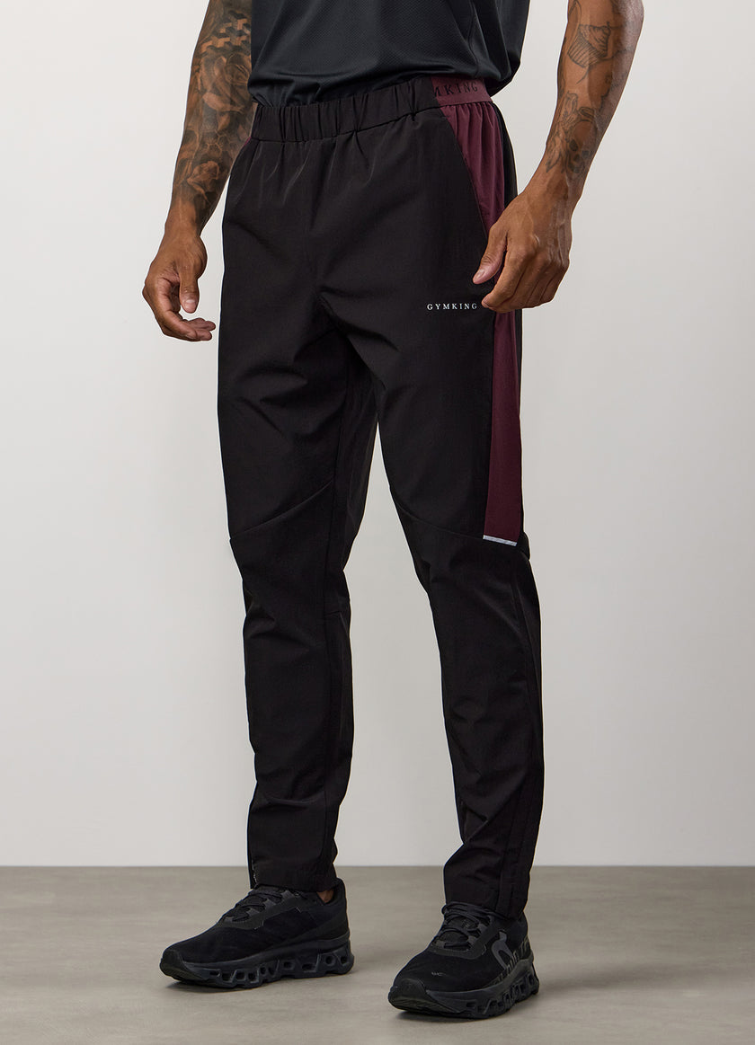 Gym King Endurance Woven Pant - Black/Dark Cherry