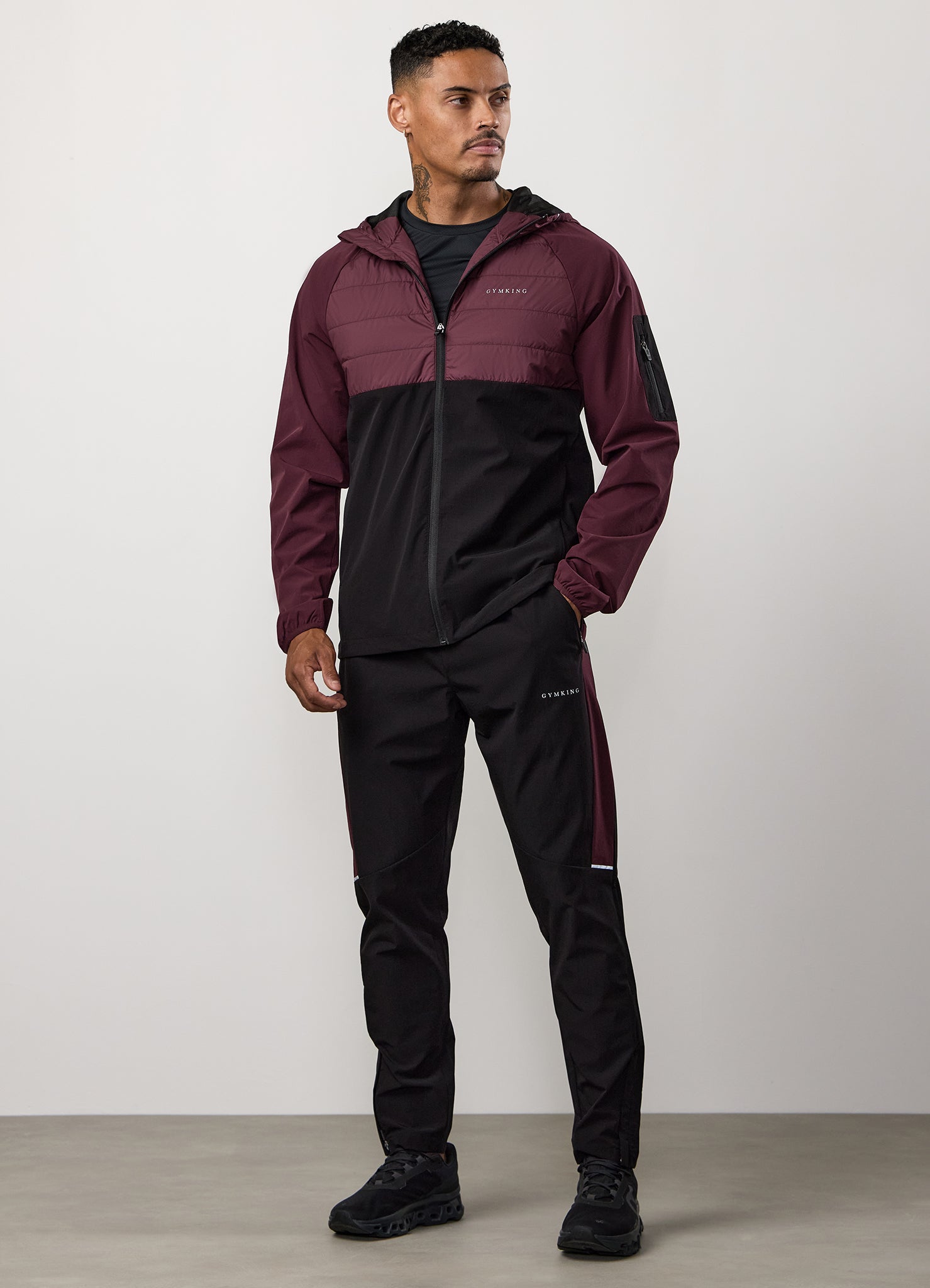 Gym King Endurance Hybrid Woven Suit - Dark Cherry/Black