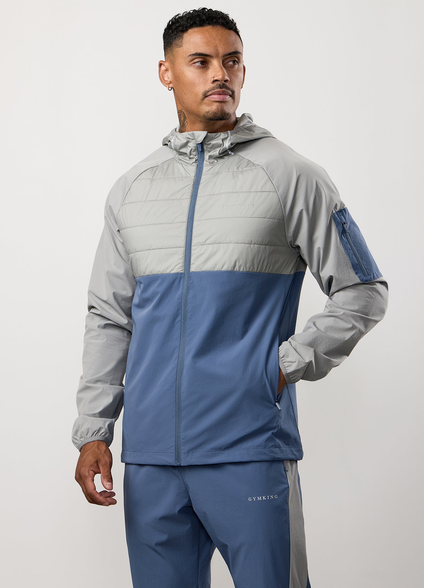 Gym King Endurance Hybrid Jacket - Urban Grey/Deep Sea Blue