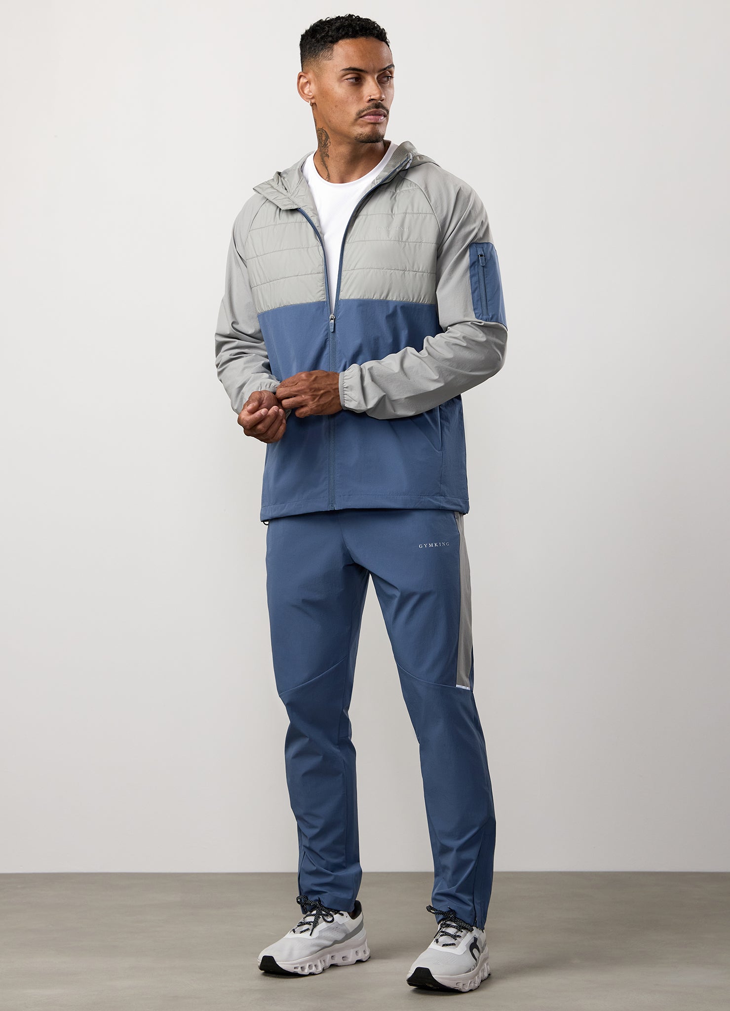 Gym King Endurance Hybrid Jacket - Urban Grey/Deep Sea Blue