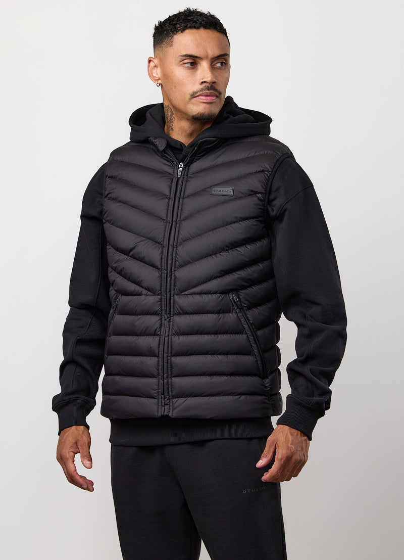 Gym King Endurance Puffer Gilet - Black