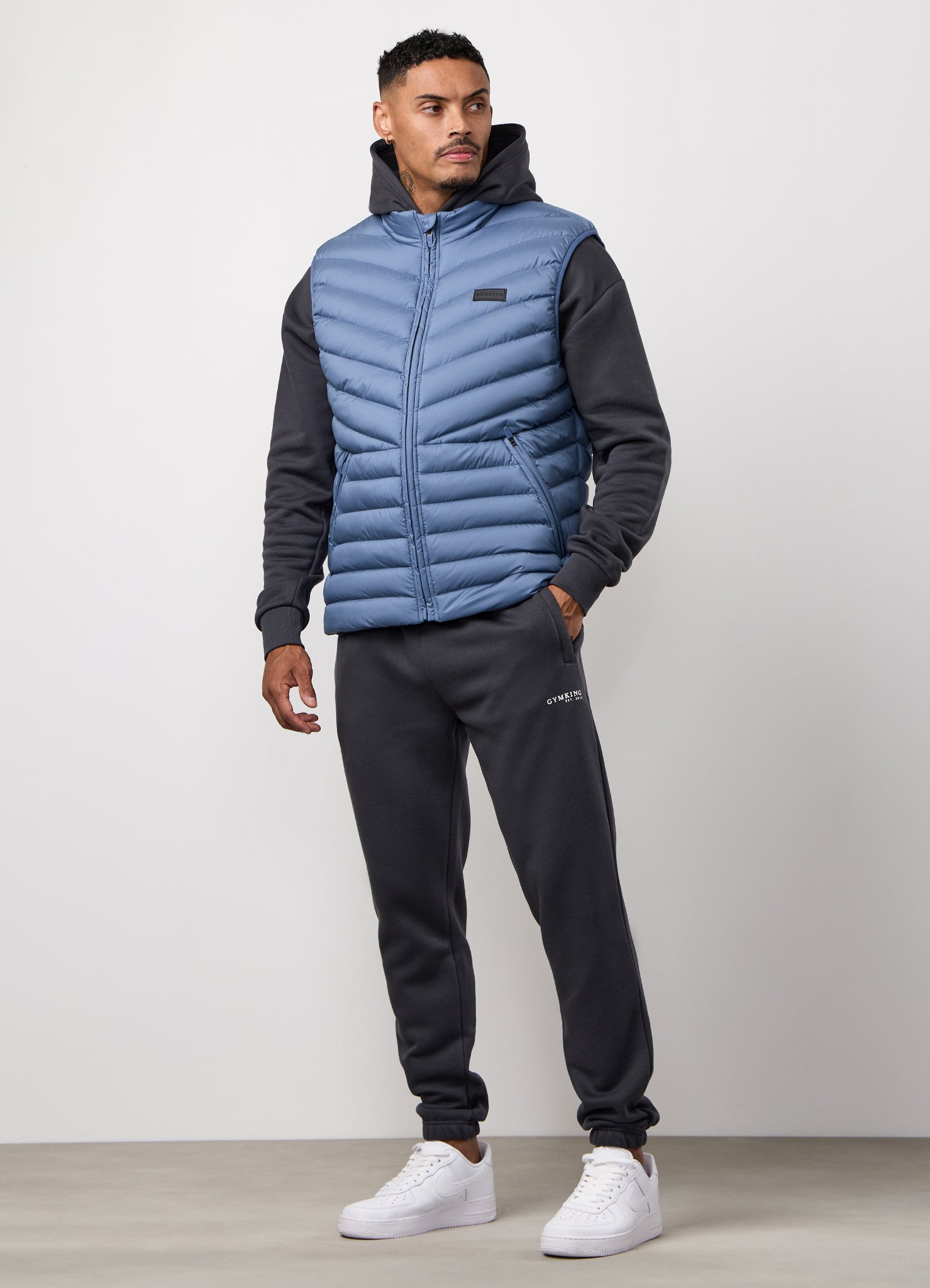Gym King Endurance Puffer Gilet - Slate Blue