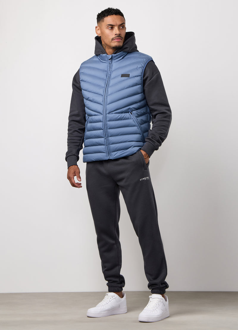 Gym King Endurance Puffer Gilet - Slate Blue
