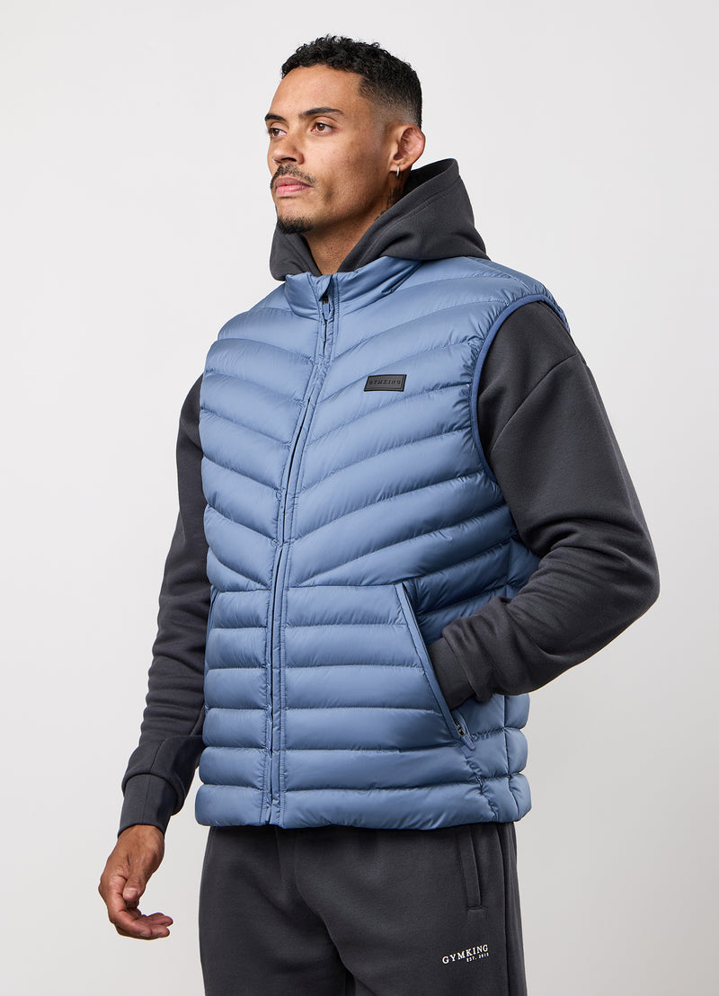 Gym King Endurance Puffer Gilet - Slate Blue