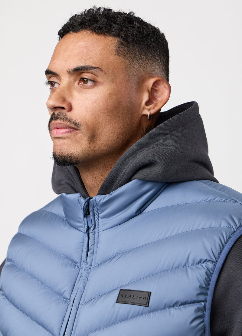 Gym King Endurance Puffer Gilet - Slate Blue